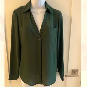 Forest Green Button down shirt Express